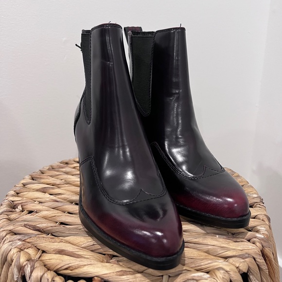 ❤️ BNWT ❤️🔥 Leather G-STAR "Tacoma" Boots (Bordeaux) - Size 35/Size 5 Women's - Picture 7 of 11